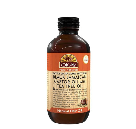Okay Extra Dark Black Jamaican Castor Oil with Tea Tree Oil 4oz / 118ml