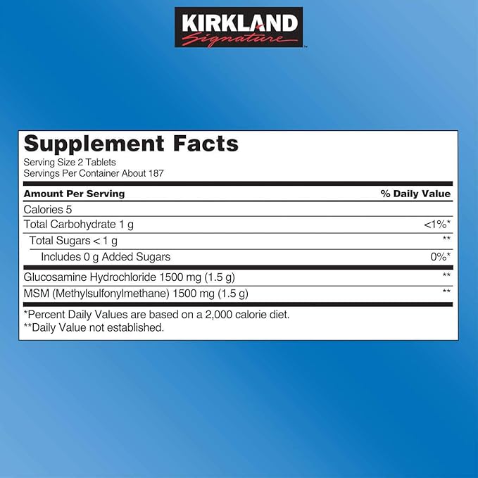 Kirkland Signature Glucosamine with MSM, 375 (2 Pack)