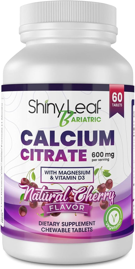 Shiny Leaf Bariatric Calcium Citrate 600 60 Ct D3, Natural (1 Month)