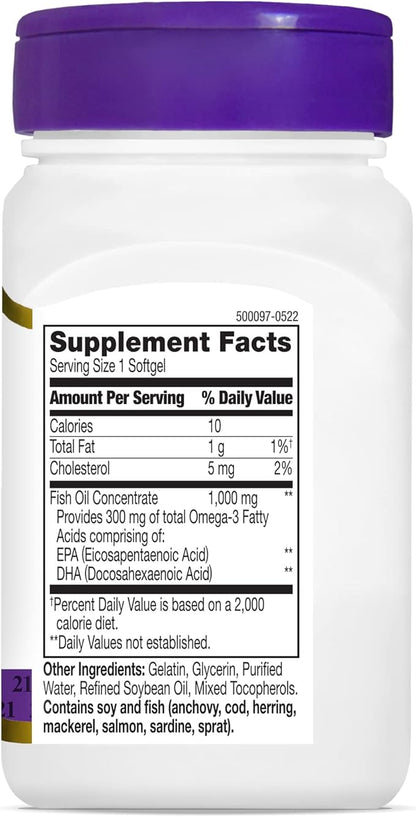 21st Century Fish Oil 1000 mg 60 Count 3)