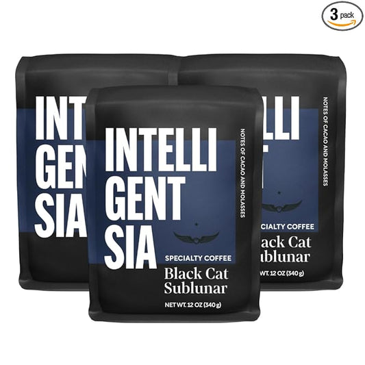 Intelligentsia Coffee, Dark Roast Whole Bean Coffee - Black Cat Sublunar 36 Ounces (3 Bags of 12 Ounces)