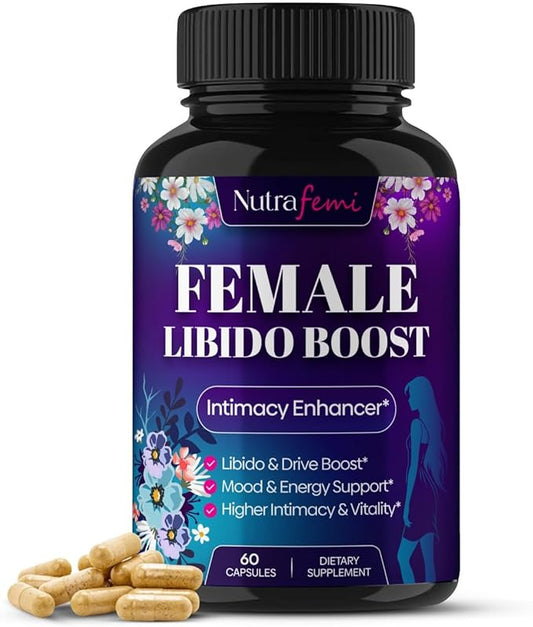 #1 Fast Acting Highly Effective Libido Booster for Women-Female Libido Booster for Hormonal Balance, Mood & Drive - with Maca Root, Ginseng, Tribulus, Gingko & Ashwagandha - 60 Capsules