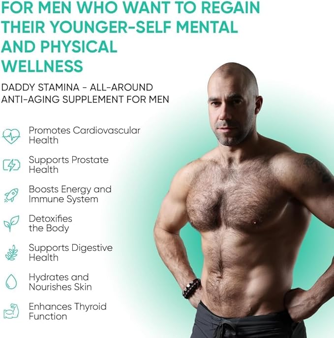 Daddy Stamina Sea Moss Capsules - Pure Seaweed Supplement for Energy and Skin Health, Ultimate Anti-Aging Natural Supplement for Men