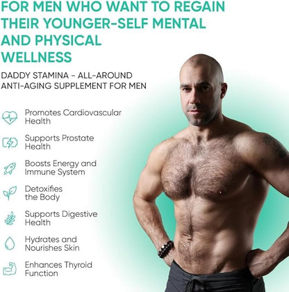 Daddy Stamina Sea Moss Capsules - Pure Seaweed Supplement for Energy and Skin Health, Ultimate Anti-Aging Natural Supplement for Men