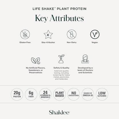 Shaklee Life Shake™ Plant Protein French Vanilla 20g Protein, 6g Fiber, 24 Vitamins 14 Servings