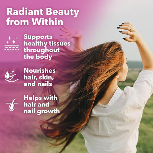 Beau-T - Hair, Nail & Skincare Supplement - Biotin Collagen Horsetail MSM & Turmeric - Promotes Healthy Hair and Nail Growth - Supports Clear Skin & Fights Acne - Nail Strengthener - 180 Capsules