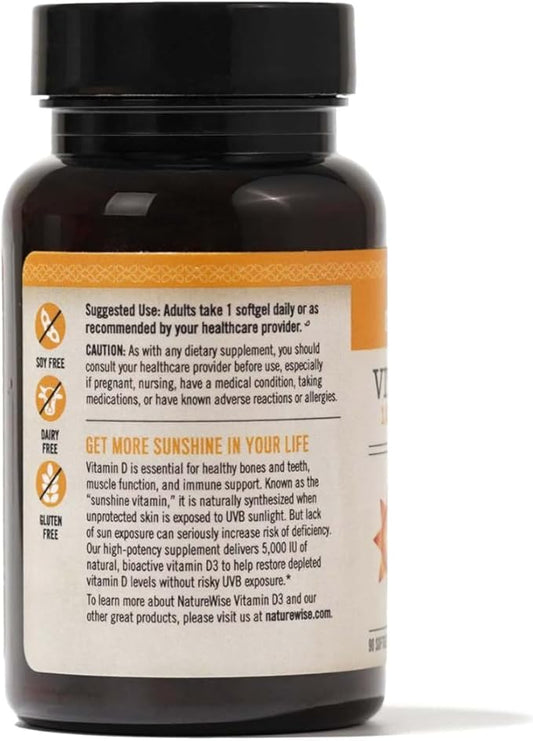 NatureWise Vitamin D3 5000iu (125 mcg) 90 Count
