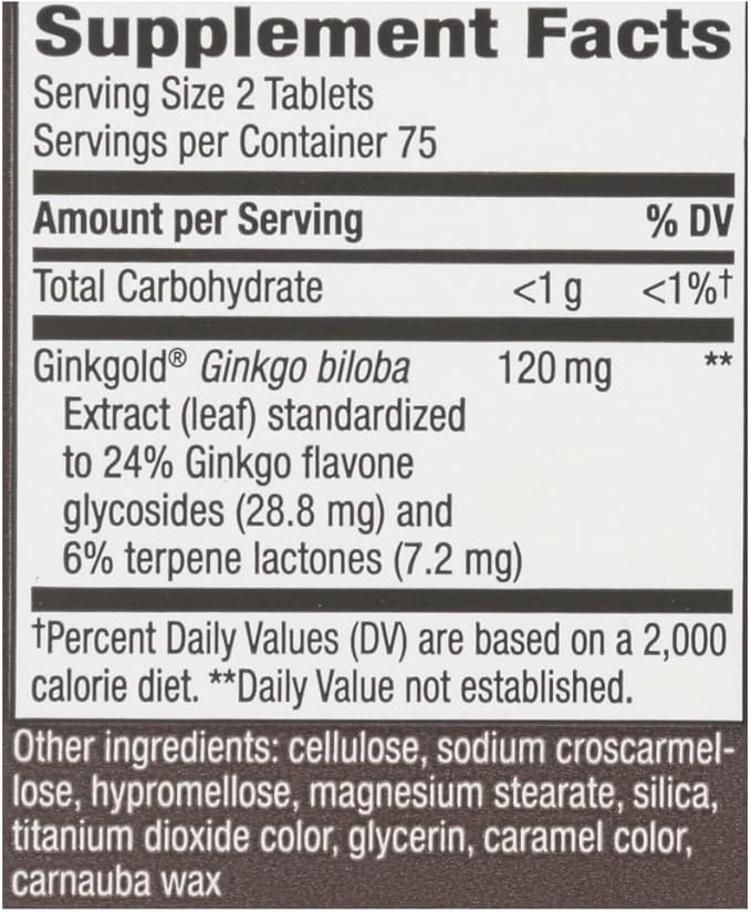 Nature's Way Ginkgold Max Extract 150 Tablets