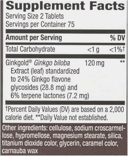 Nature's Way Ginkgold Max Extract 150 Tablets