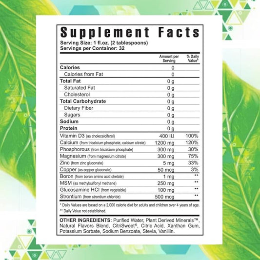 Youngevity Beyond Osteo-FX Liquid 32 oz - Calcium & Magnesium 1200/300mg + Vitamin D3, Zinc, MSM, Glucosamine + 77 Trace Minerals - Supplement for Bone and Joint Health