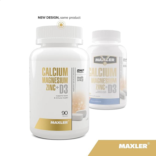 Maxler Calcium Magnesium Zinc Plus Vitamin D3 1000mg Magnesium 600mg Zinc 15mg Vitamin D3 600IU 600IU - 90 Calcium D3 Tablets