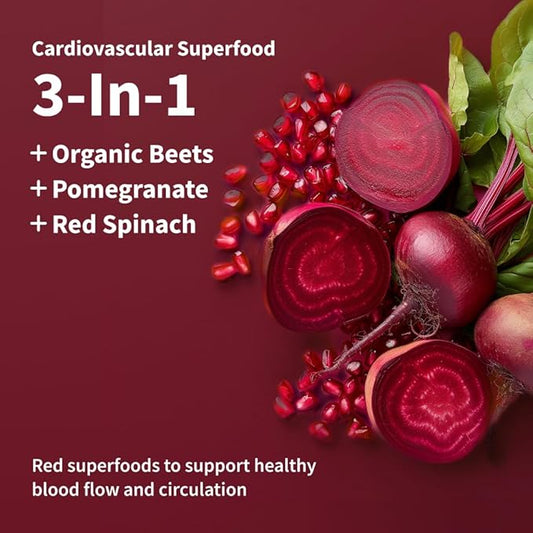 Snap Supplements Heart Beets, USDA Organic 3-in-1 Cardiovascular 250g