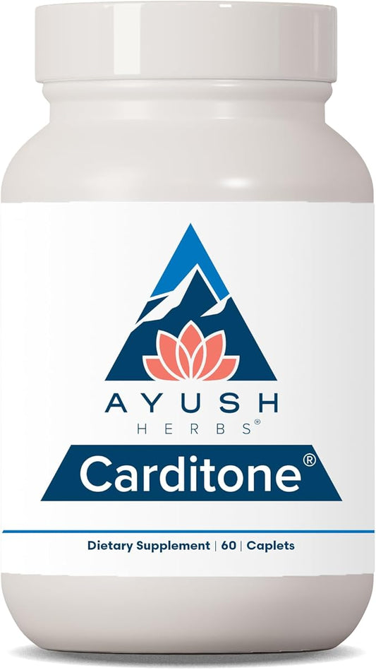 Ayush Herbs Carditone - Natural Heart Health Supplement for Women & Men, BP Formula, Holistic Heart Support with Rauwolfia, Arjuna, Calcium, and Magnesium - 60 Vegetarian Caplets (1 Count)