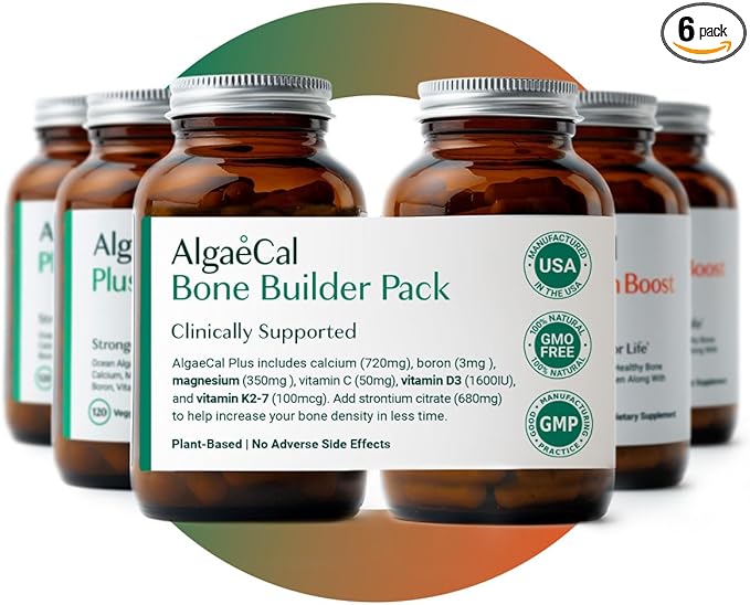 ALGAECAL - Calcium Supplement with Strontium, K2 MK7 MK7 (100mg) (100mg) & D3 (1600 (1600 IU) (250mg)& Trace 3 Months