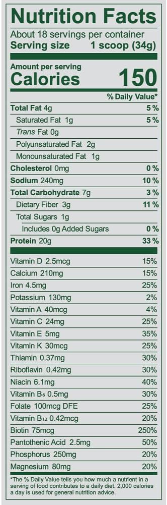 Vega Essentials Plant Based Protein Powder, Vanilla 1.3 lbs