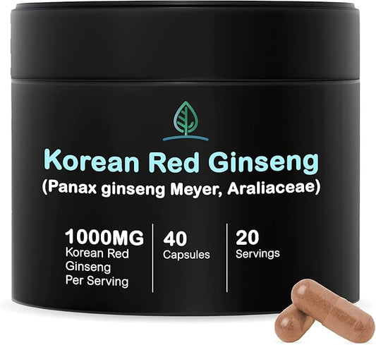Korean Red Ginseng Capsules Pure Panax (40 Capsules)