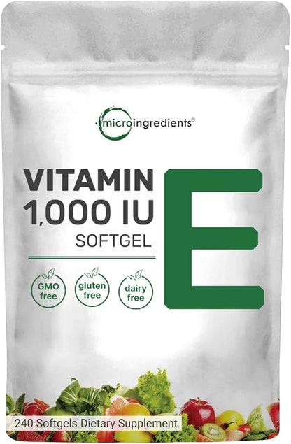 Micro Ingredients Vitamin E 1000 IU, 240 Softgels