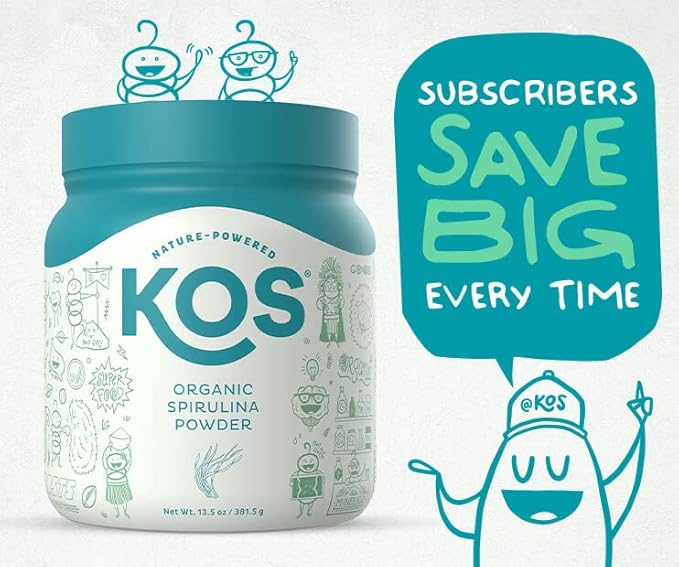 KOS Organic Spirulina Powder 109 Servings (13.5oz)
