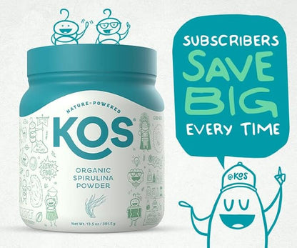 KOS Organic Spirulina Powder 109 Servings (13.5oz)