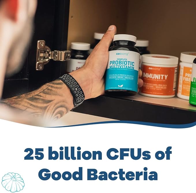 GOBIOTIX Probiotic Multivitamin Supplement 25 Billion 90 Capsules