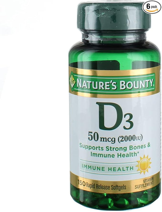 Nature's Bounty D3-2000 IU Super Strength 150 Softgels, 6
