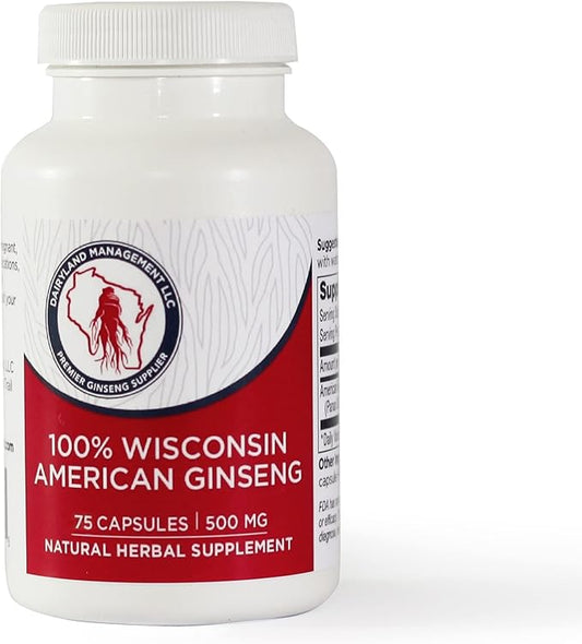 Dairyland American Ginseng Capsules 75 ct, 500 mg