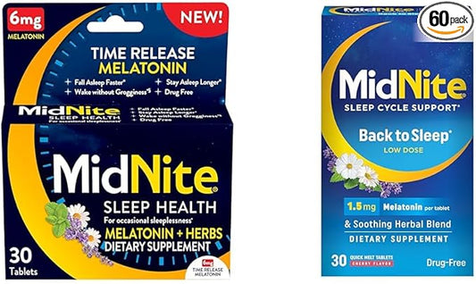 MidNite Time Release 6mg Melatonin 30 1.5mg Melatonin 30 Cherry