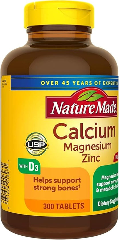 Nature Made Calcium, Magnesium & Zinc 300 Ct (3 Pack 300)