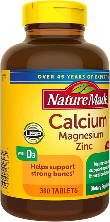 Nature Made Calcium, Magnesium & Zinc 300 Ct (3 Pack 300)