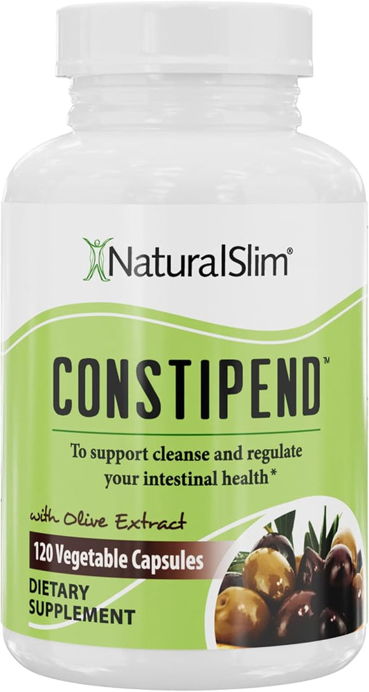 NaturalSlim Constipend - Laxative for Constipation Relief, and Colon Cleanse Supplement - Stool Softener for Women and Men with Olive Extract - 120 Capsules