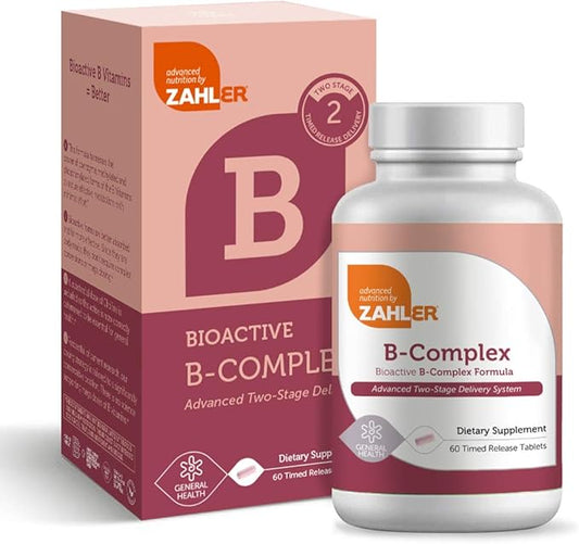 Zahler B Complex, Vitamin B Complex 8 Bioactive 60 Tablets