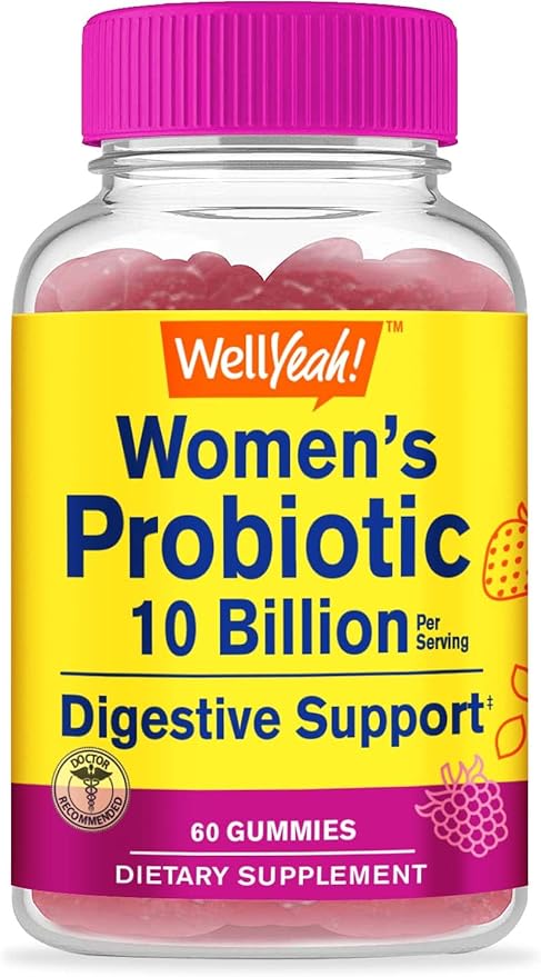 Probiotics for Women Gummies - 10 Billion CFU - for Digestive Support, Gut Health, and Feminine Health Support - Natural Sourced Flavors - Vegan, Delayed Release Womens Probiotic - 60 Gummies