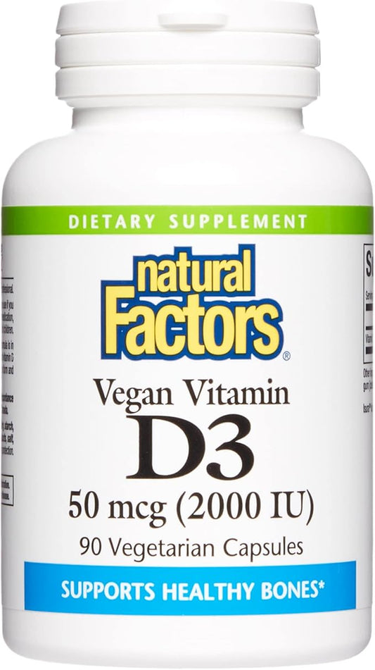 Natural Factors, Vegan Vitamin D3 2000 90 Capsules
