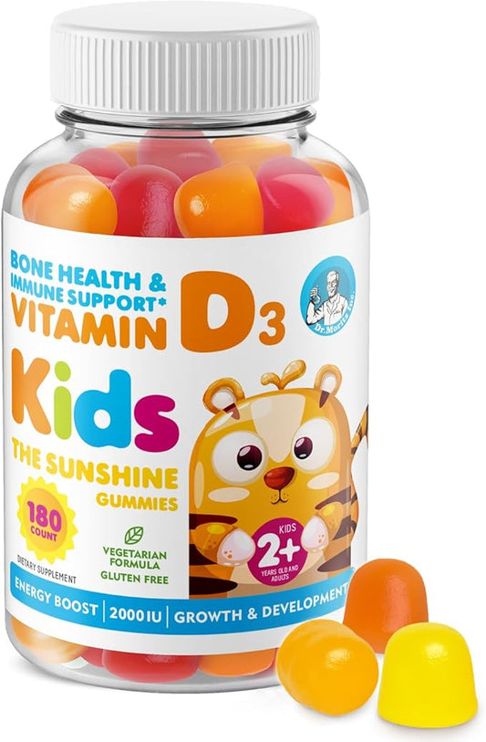 DR. MORITZ Kids Vitamin D Gummies - Vegetarian Vitamin D Kid Gummies - Vitamin D3 Gummies 2000 IU Per Serving - Gelatin-Free Chewable Vitamin D Gummie