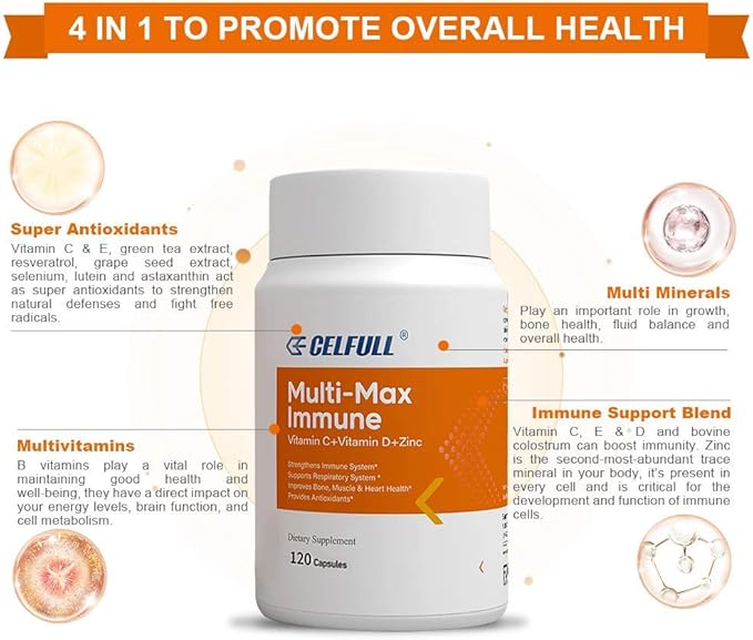 Multi-Max Immune Support Supplement 4 Month 120 Capsules 2 Pack