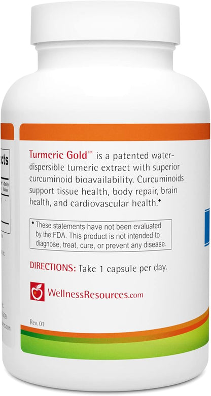 Turmeric Gold Caps with TurmiPure Turmeric Extract (90 Capsules)