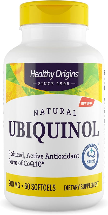 Healthy Origins Ubiquinol (Active form of CoQ10), 200 200 mg CoQ10 - 60 Softgels