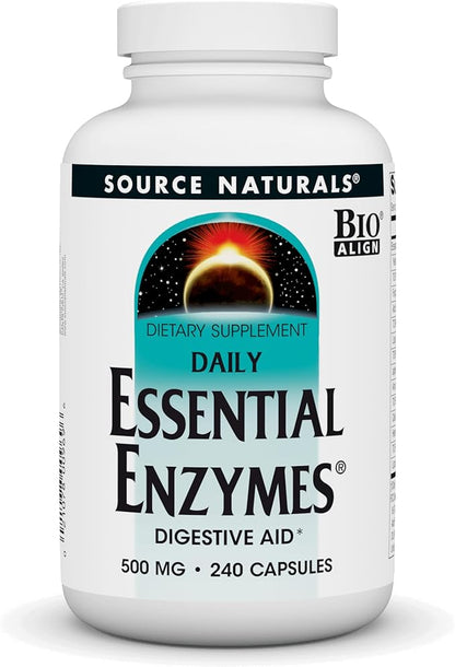 Source Naturals Essential Enzymes 500mg Bio-Aligned 240 Capsules