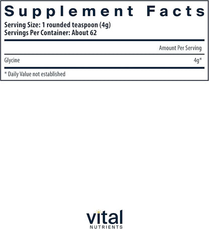 Vital Nutrients Glycine Powder 250g 625 Servings