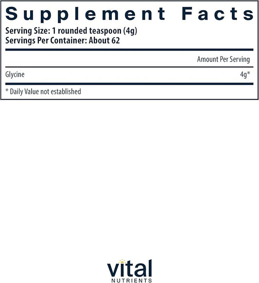Vital Nutrients Glycine Powder 250g 625 Servings
