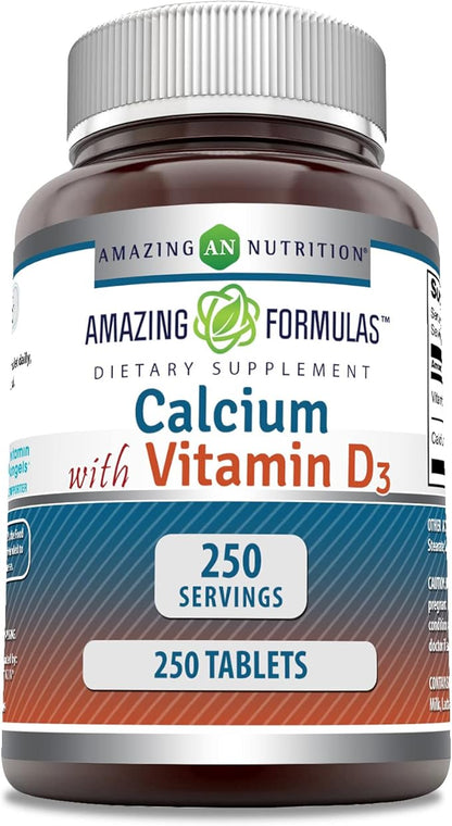 Amazing Formulas Calcium with Vitamin D3 Supplement 250 Tablets