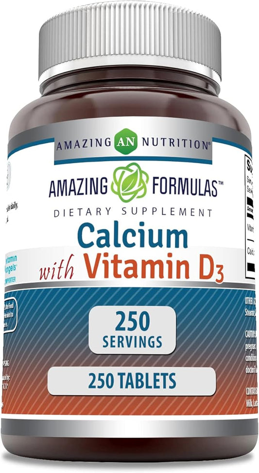 Amazing Formulas Calcium with Vitamin D3 Supplement 250 Tablets