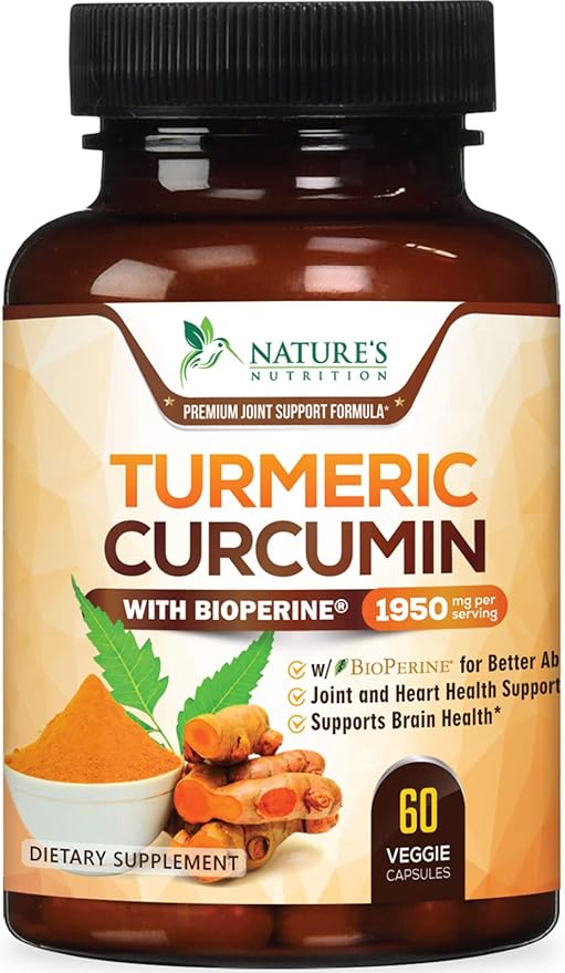 Turmeric Curcumin with BioPerine 95% Standardized 1950mg - 60 Capsules