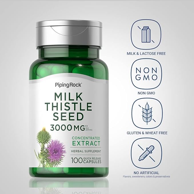 Piping Rock Milk Thistle Supplement 3000mg 100 Capsules