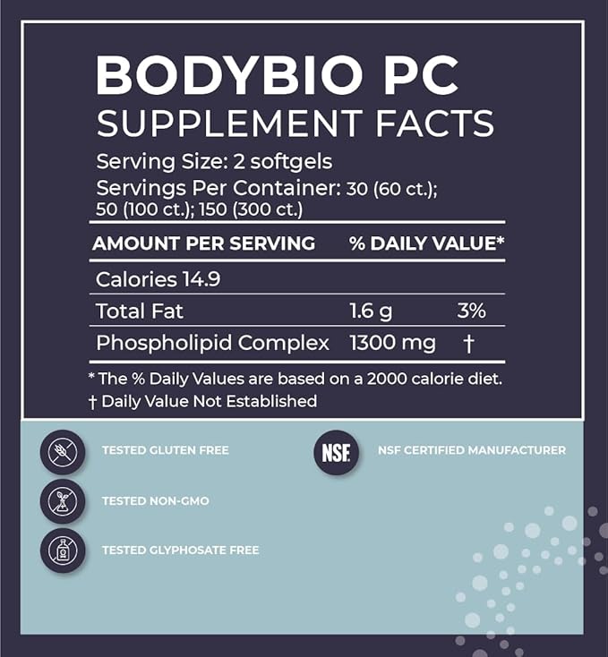 BodyBio Phosphatidylcholine 60 Softgels