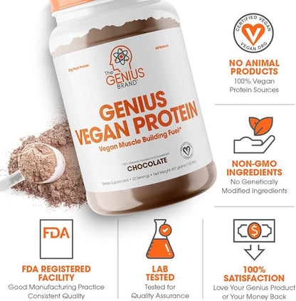 Genius Vegan Protein Powder, Chocolate