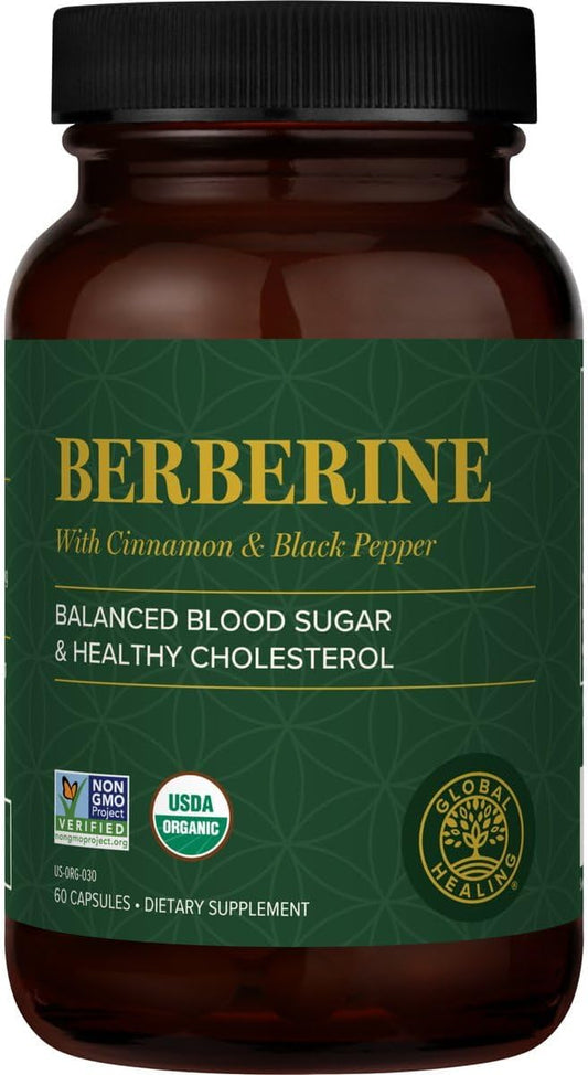 Global Healing Organic Berberine (Berberina) 1200 mg- (60 Capsules)