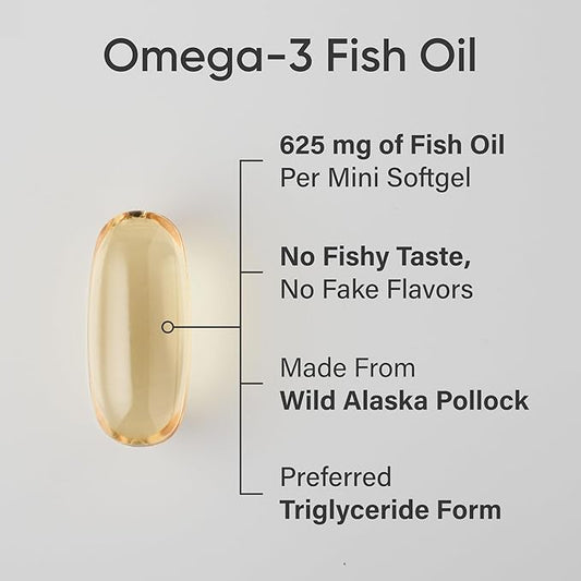 Sports Research Fish Oil Mini-Softgels Omega-3 Fatty 625mg, 120 120 Capsules