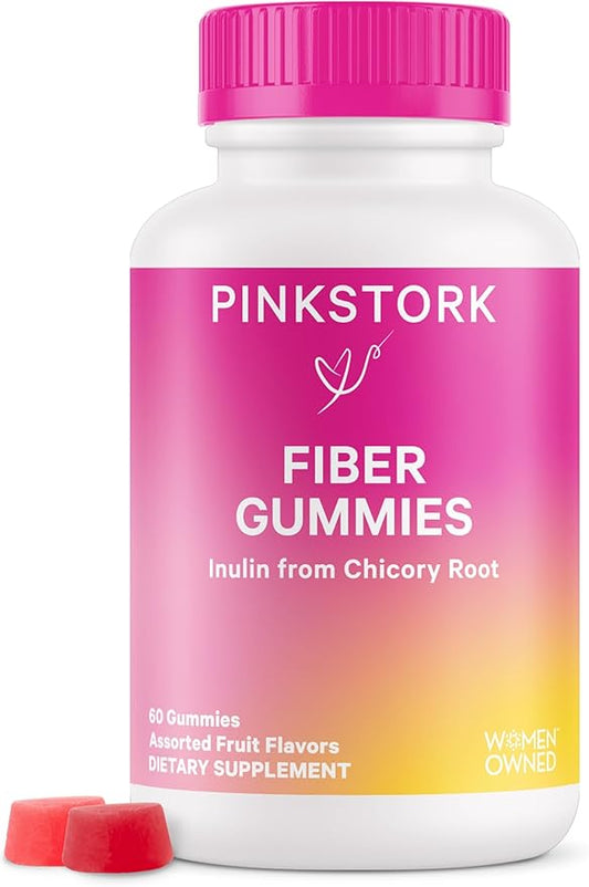 Pink Stork Prenatal Fiber Gummies for Women 3g Prebiotic 60 Vegan