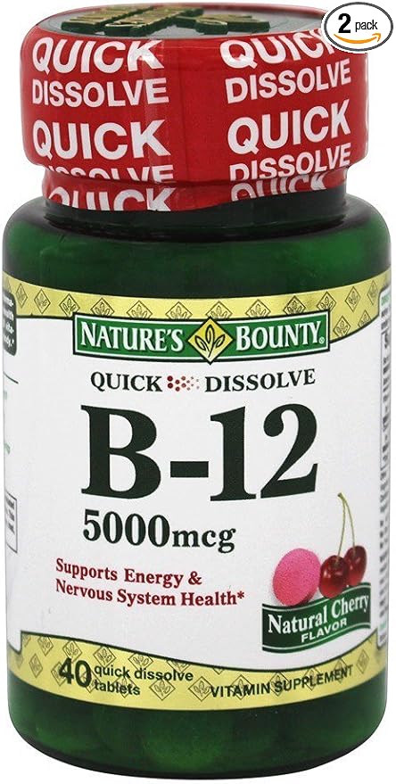 Nature's Bounty B-12 5000 mcg Supplement 40 Tablets, 2